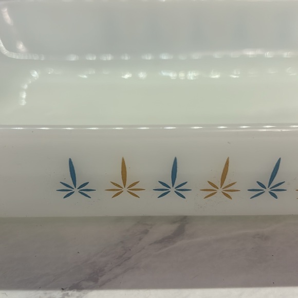 Fire King by Anchor Hocking Candle Glow  Vintage Casserole Atomic Star 2 QT - Picture 5 of 9